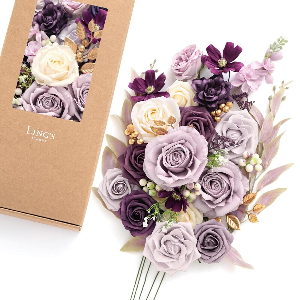 4920 Artificial Flowers and Greenery for DIY Lilac & Cream Deluxe Box